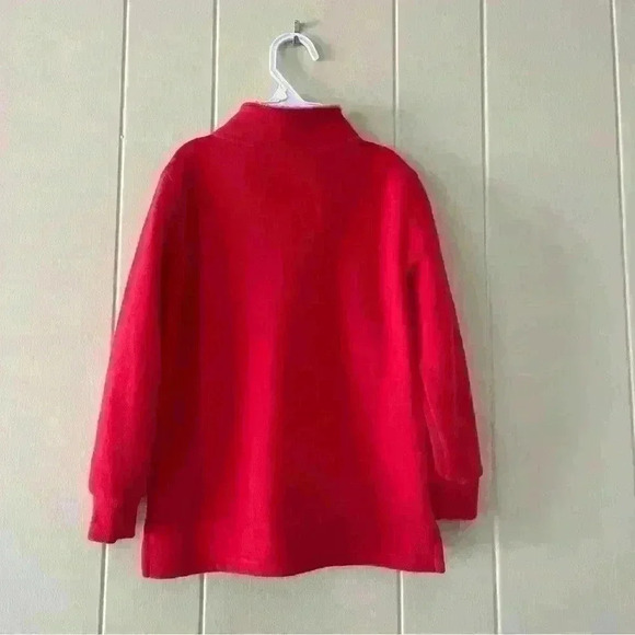 Carters Boys Quarter Zip  Fleece Pullover Red  Christmas 4T Fox Accent - Picture 3 of 7